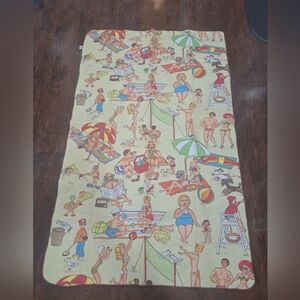 CHATHAM VINTAGE FELT DAY AT THE BRSCH PICNIC BLANKET.SUNBATHERD.KIDS.LIFEGUARD